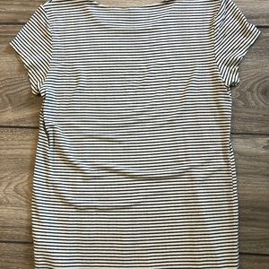 Women’s Soft Black & White Striped Tee Size Medium